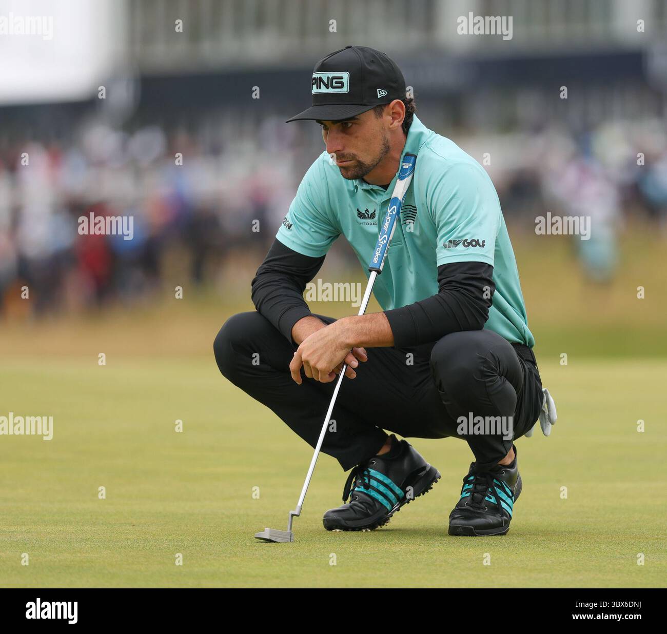 Bryan Newman esce il primo giorno di campionato del 153° Open Golf Championship al Royal Portrush Desmond Loughery pacemaker press Credit: MB Media Solutions/Alamy Live News Foto Stock