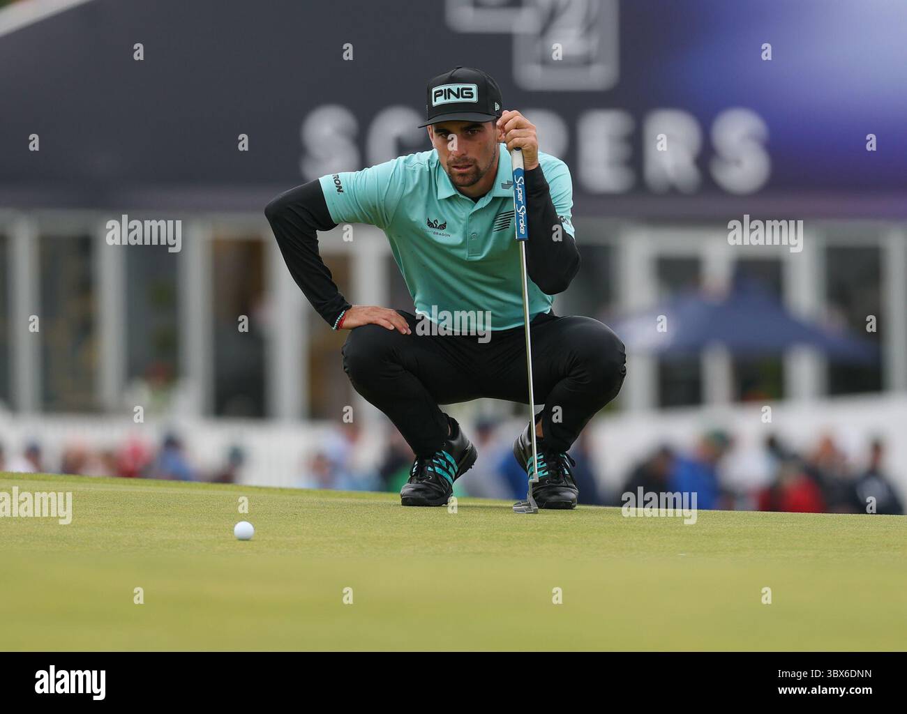 Bryan Newman esce il primo giorno di campionato del 153° Open Golf Championship al Royal Portrush Desmond Loughery pacemaker press Credit: MB Media Solutions/Alamy Live News Foto Stock