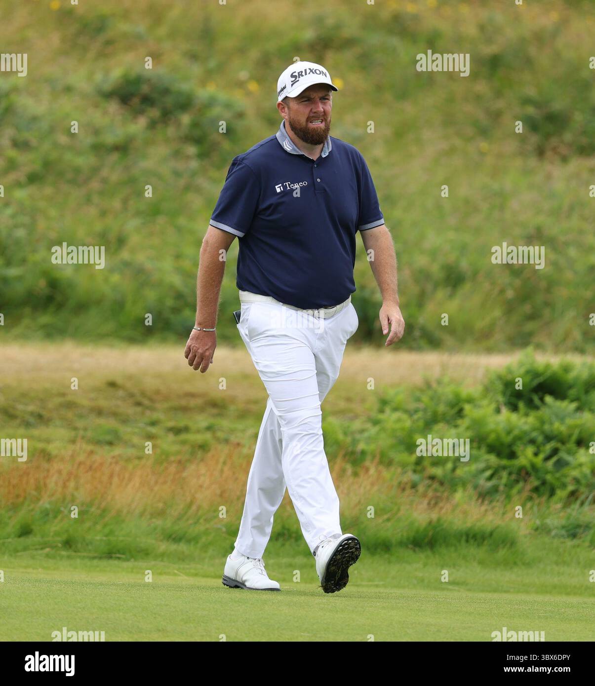 Shane Lowry è uscito il primo giorno di campionato del 153° Open Golf Championship al Royal Portrush Desmond Loughery pacemaker press Credit: MB Media Solutions/Alamy Live News Foto Stock