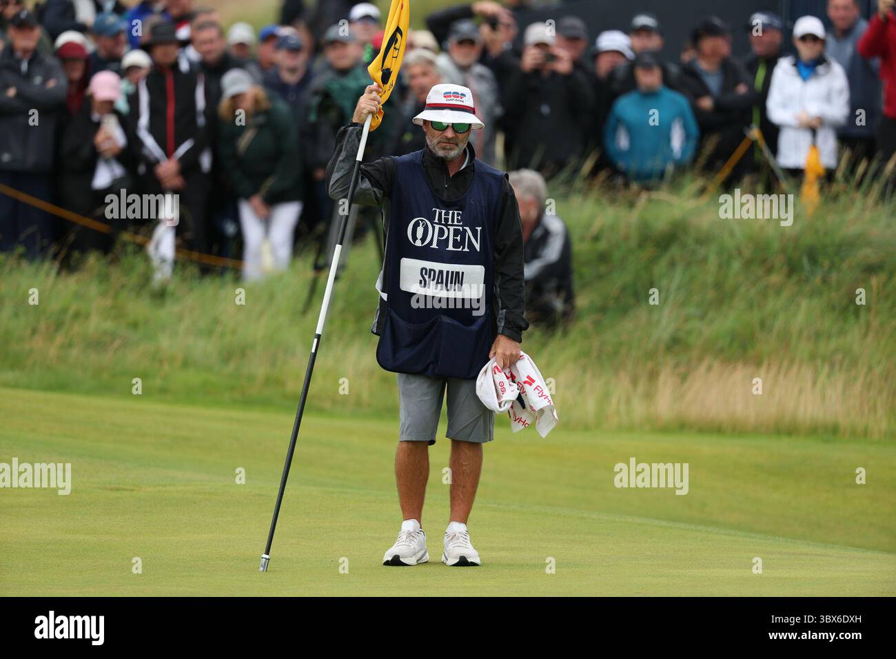 In uscita il giorno finale di prove del 153° Open Golf Championship al Royal Portrush Desmond Loughery pacemaker press Credit: MB Media Solutions/Alamy Live News Foto Stock