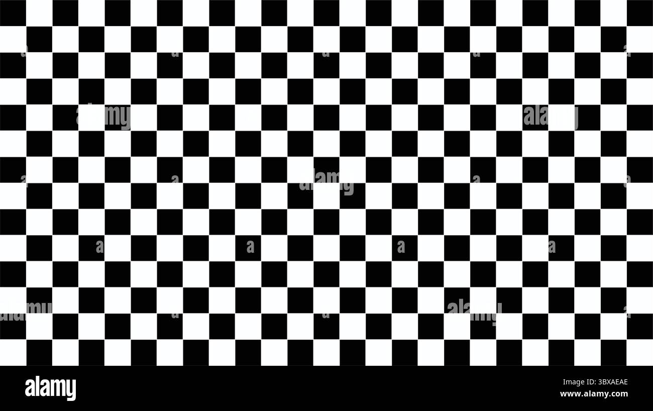 Motivo scacchiera bianco e nero senza cuciture. Classico design geometrico retrò ideale per sfondi, texture, illusioni ottiche e progetti grafici Illustrazione Vettoriale