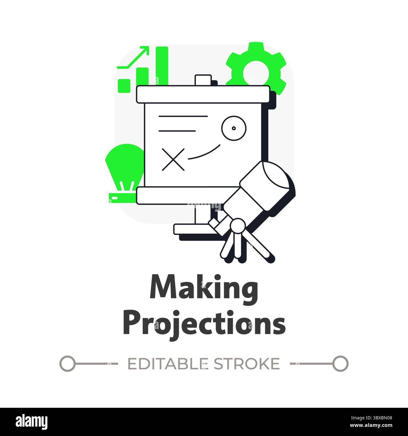 Icona Concept creazione di un contorno piatto delle proiezioni Illustrazione Vettoriale