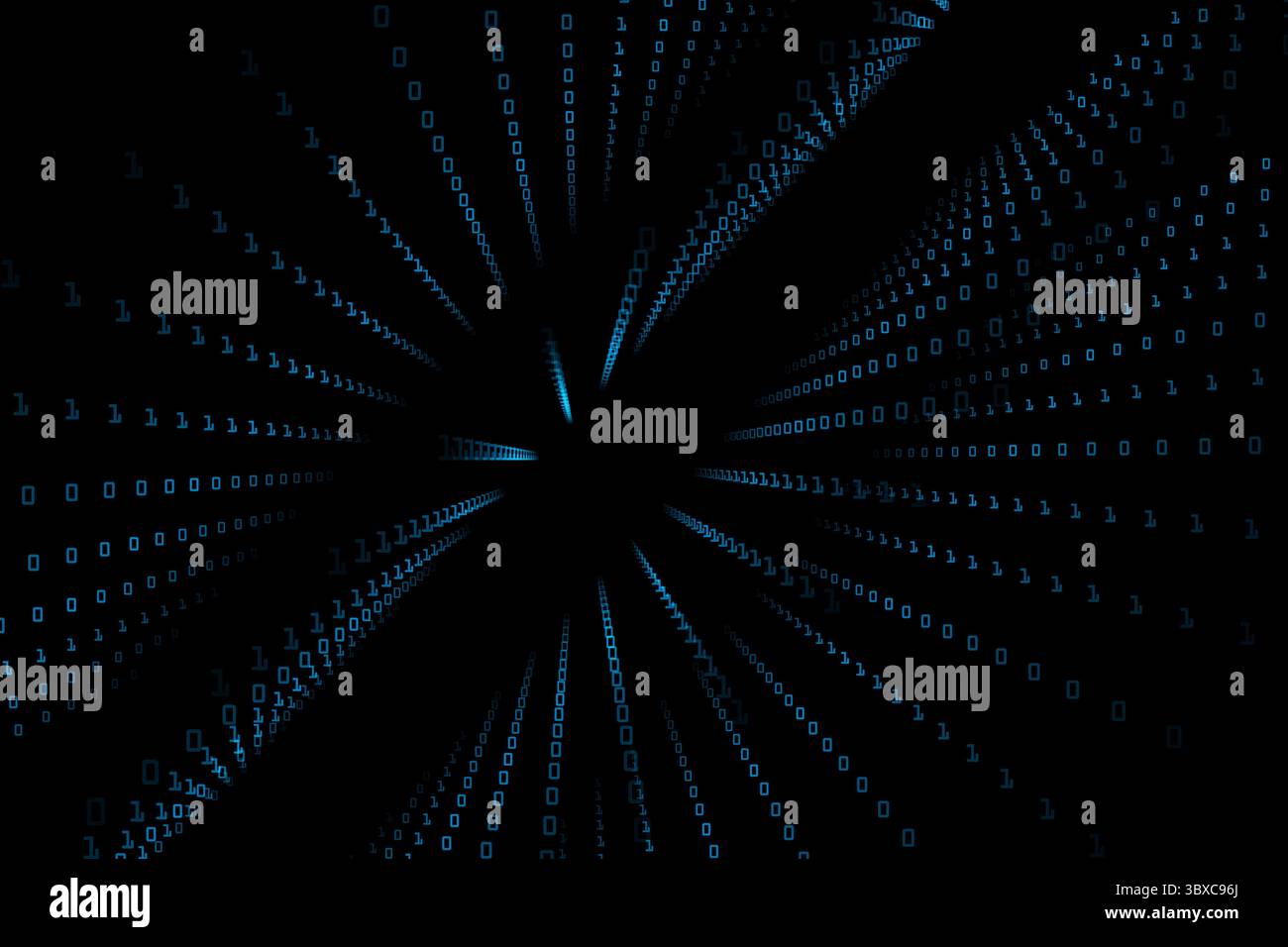 Sfondo nero con linee lucido Foto Stock
