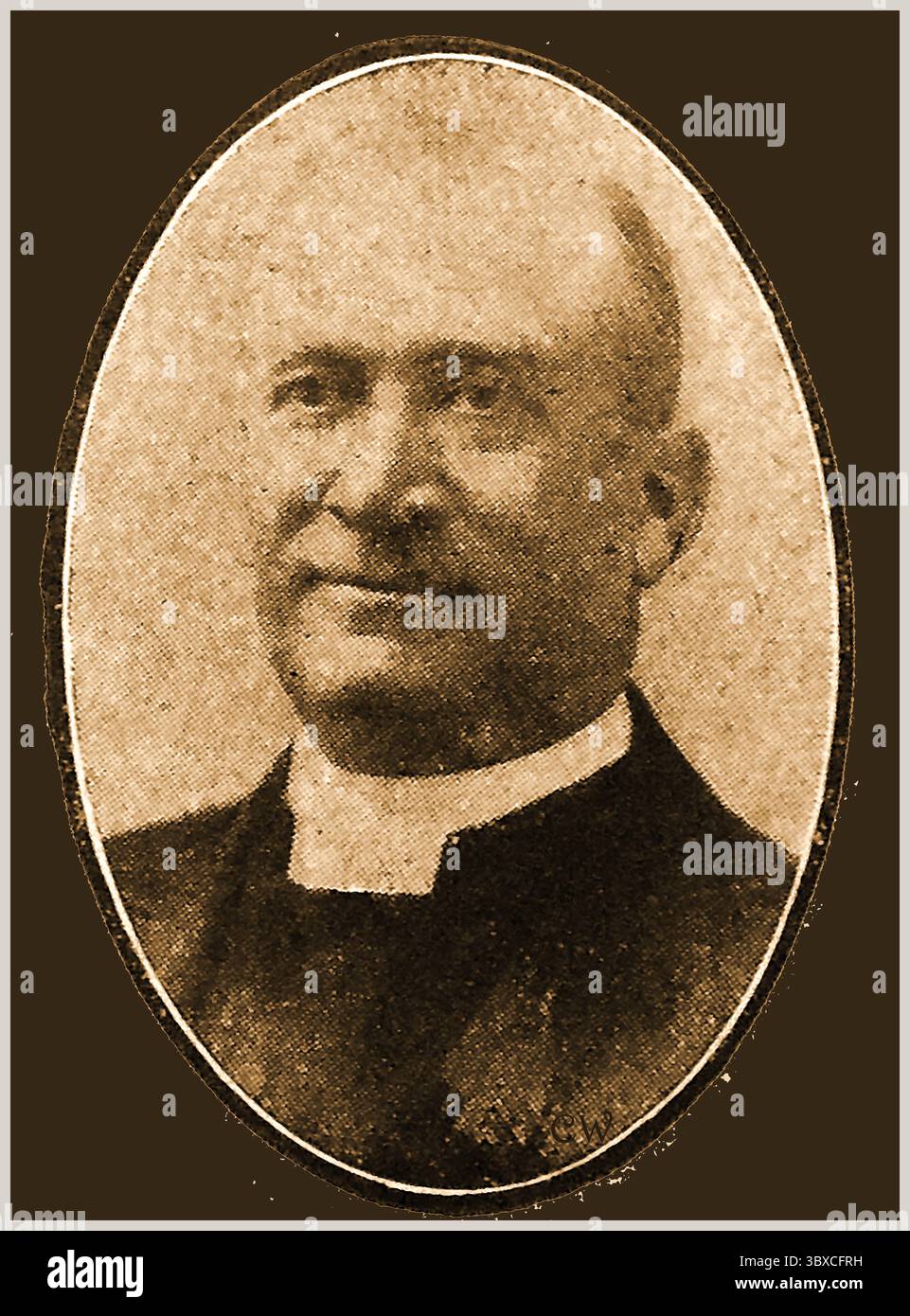 Un ritratto del 1915 del Rev. Arthur Hart, (1859-1918) Rettore di St Nicholas, Deptford, Regno Unito, che si dice sia sepolto a parte il sentiero esterno nel cimitero di Brockley adiacente a Brockley Road. Era conosciuto come "il vicario amico" Foto Stock