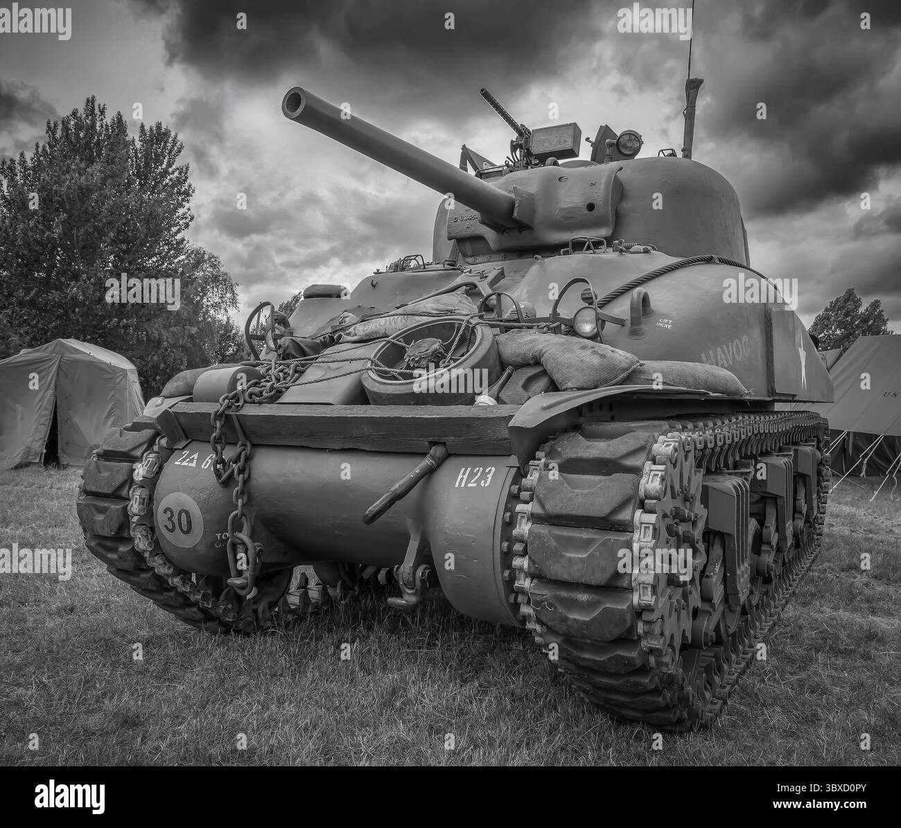 Veicoli militari della seconda guerra mondiale Foto Stock