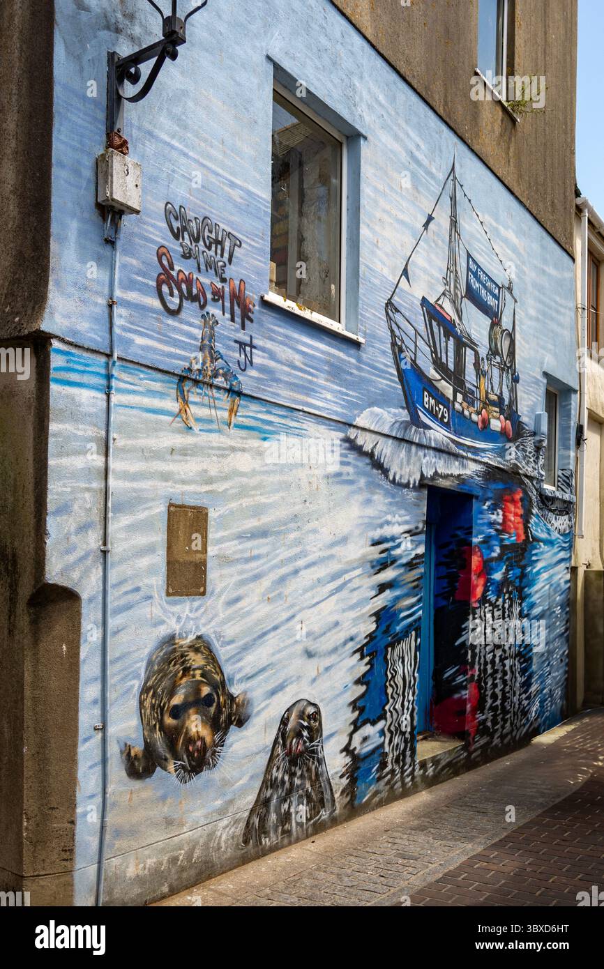 Angel Wings Street Art a Brixham, Devon, Inghilterra Foto Stock