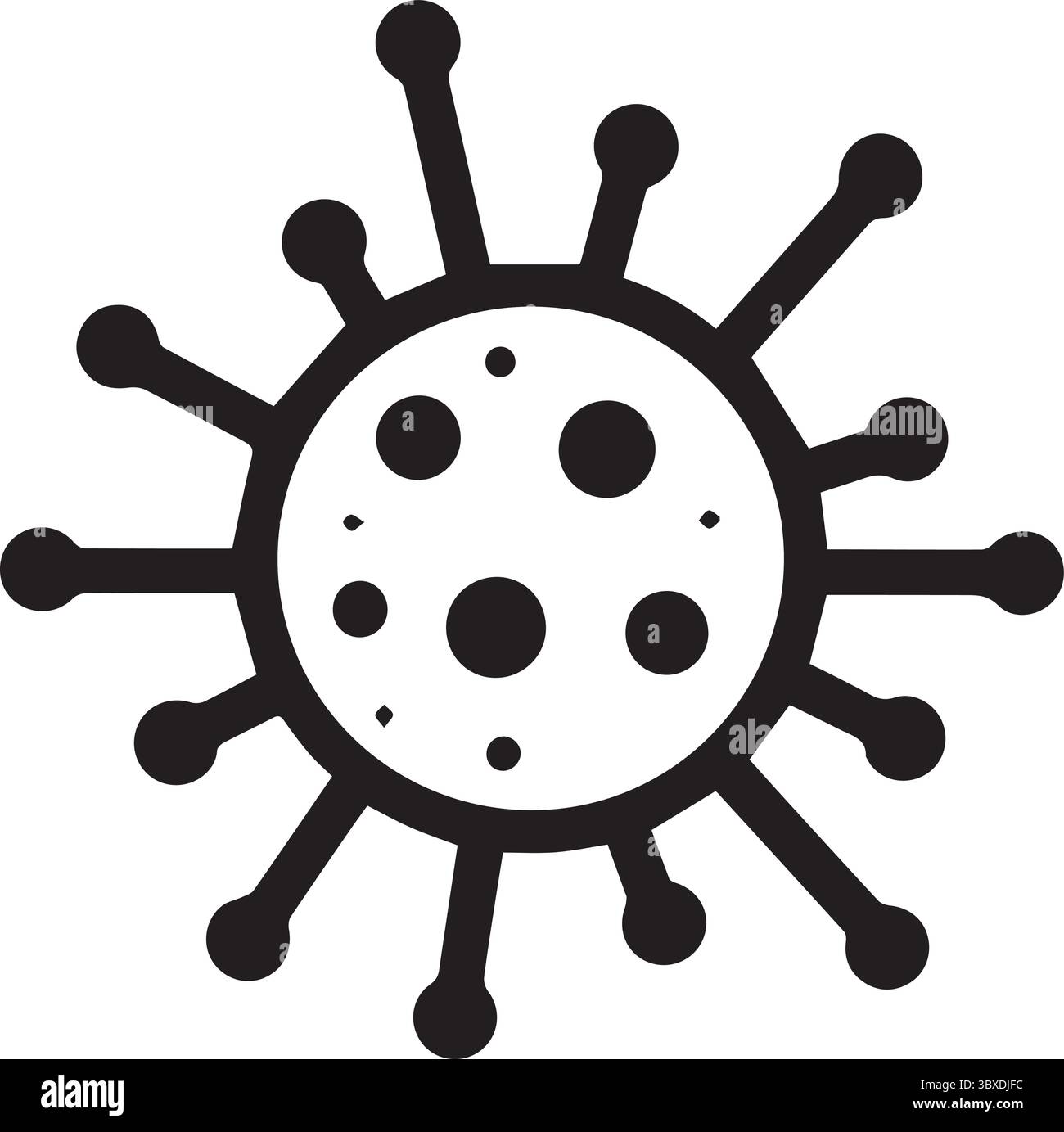 Un'illustrazione grafica della silhouette del virus Illustrazione Vettoriale