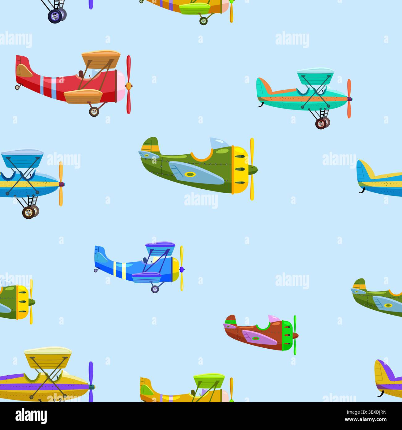 Aereo senza cuciture, aereo carino bambino Illustrazione Vettoriale