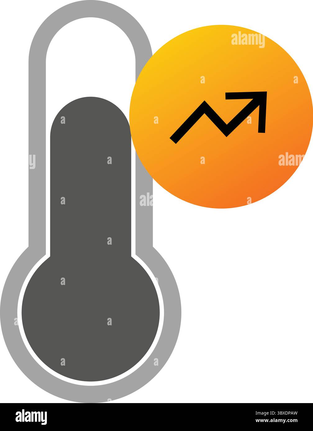 Icona del termometro con simbolo freccia di aumento della temperatura e della crescita, illustrazione del vettore Illustrazione Vettoriale