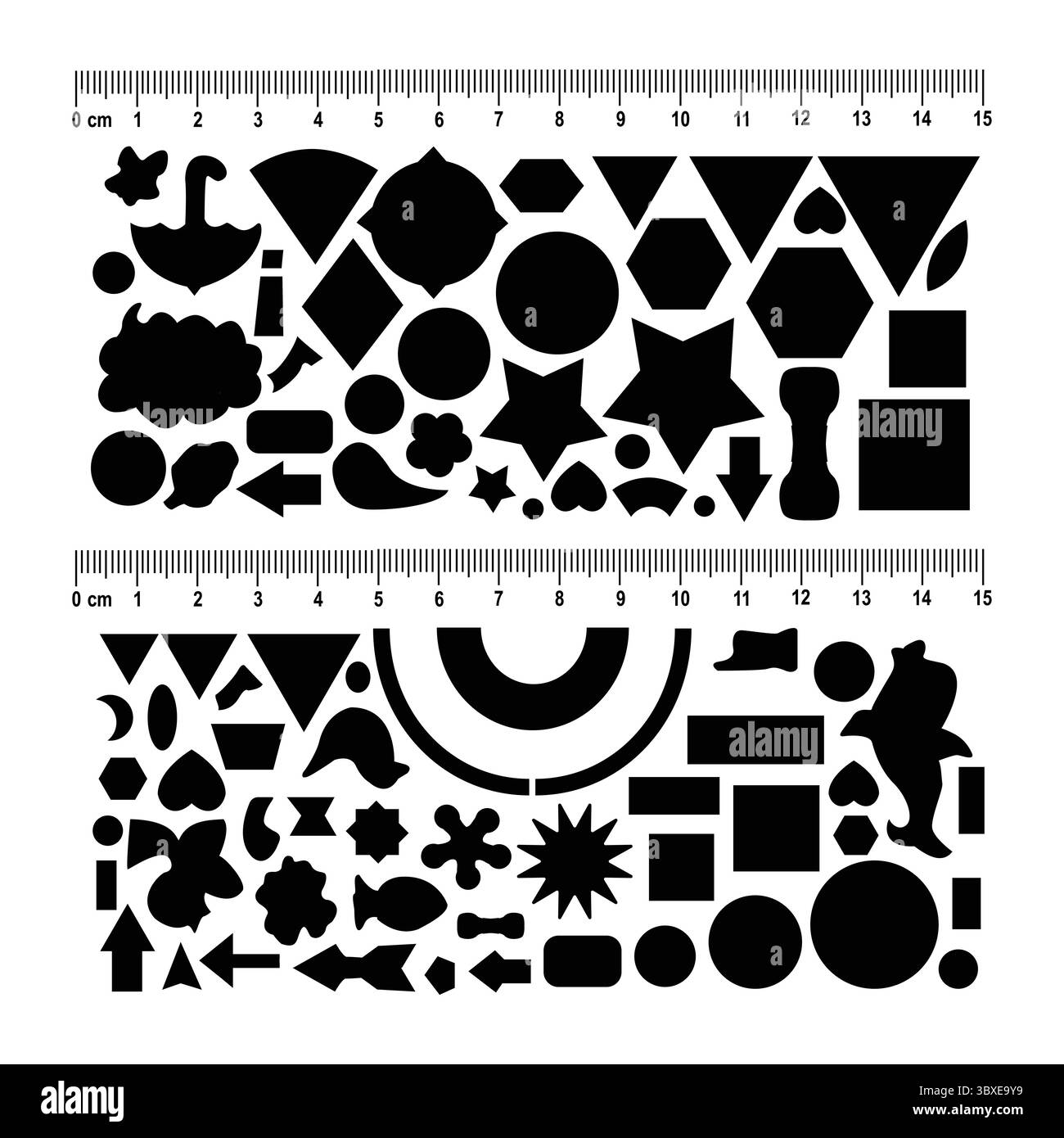 2 modelli di disegni geometrici PCS, Stencil di disegno multiforme illustrazione disegno vettoriale Vol 01 Illustrazione Vettoriale