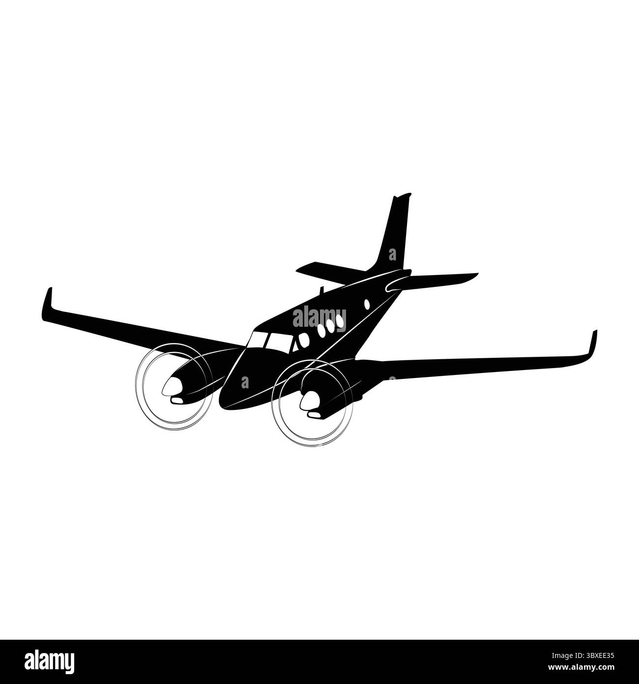 Aereo silhouette nera disegno vettoriale illustrazione Vol 04 Illustrazione Vettoriale