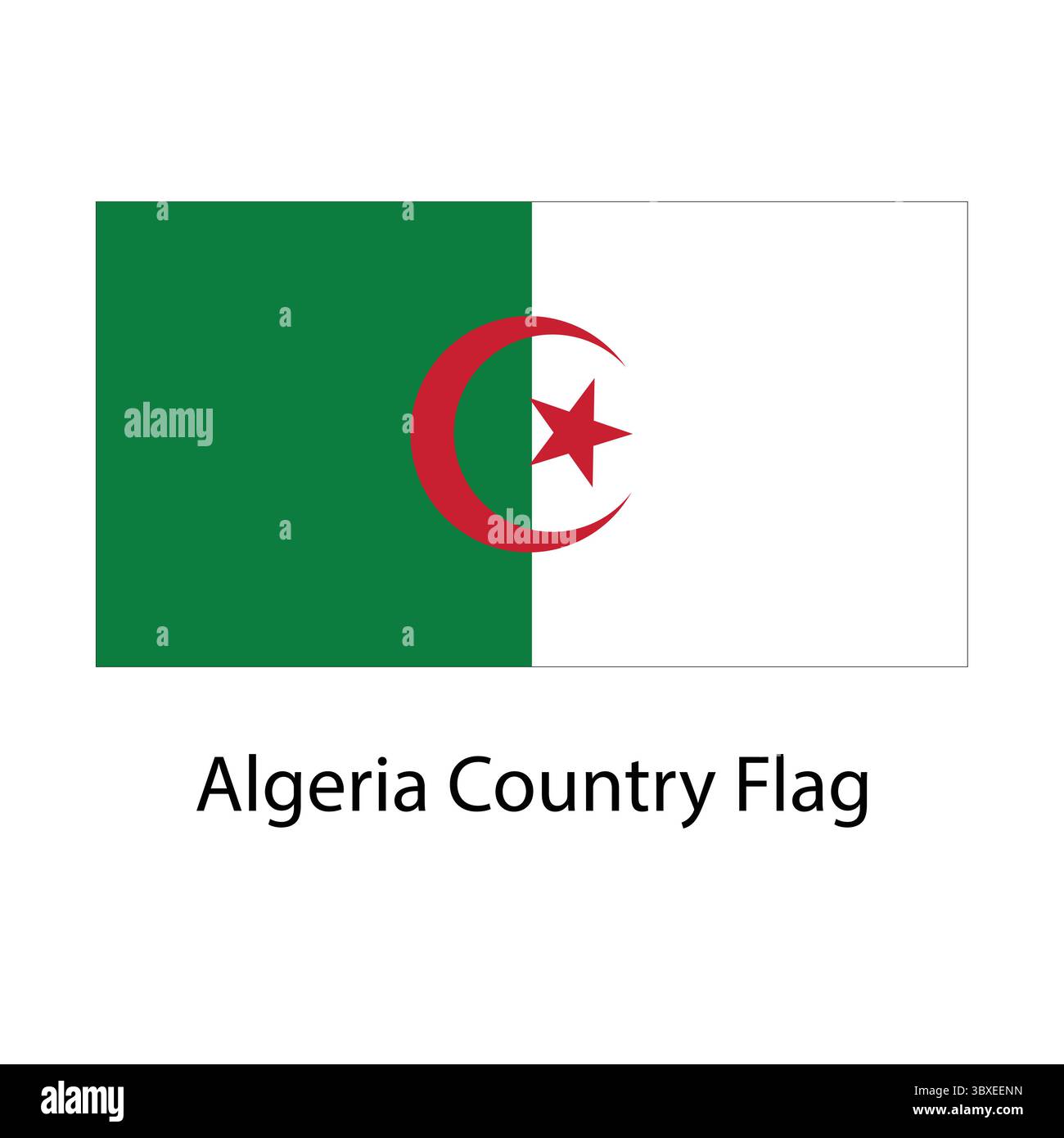 Bandiera del paese dell'Algeria illustrazione disegno a mano disegno basato su vettore Illustrazione Vettoriale