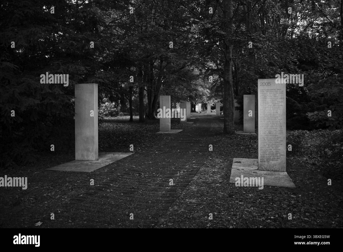 Stele al Memorial des Reporter, memoriale alla libertà di stampa, memoriale a giornalisti e fotografi uccisi in servizio, BL Foto Stock