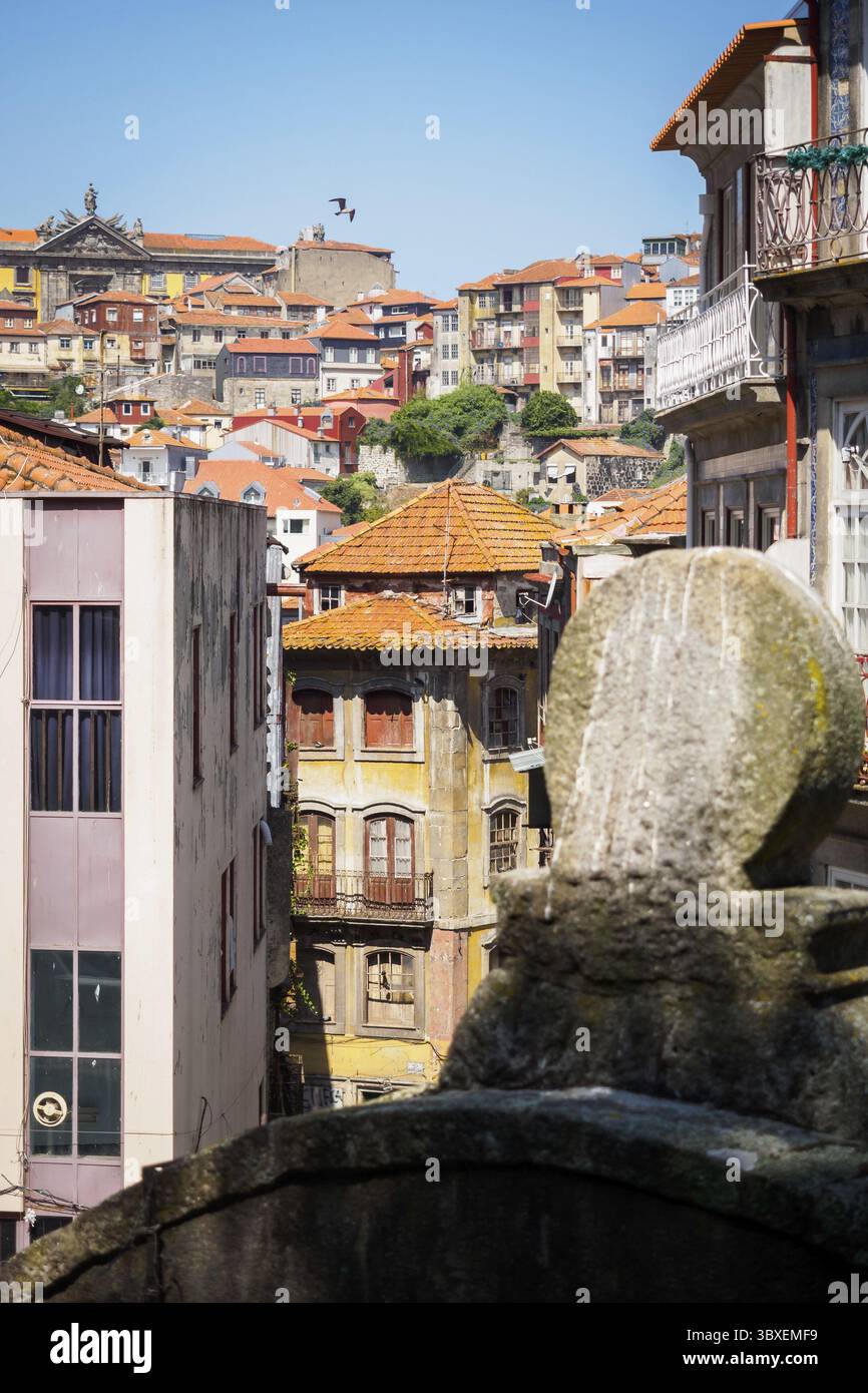 Vista aerea sui tetti della città di Porto, Portogallo Foto Stock