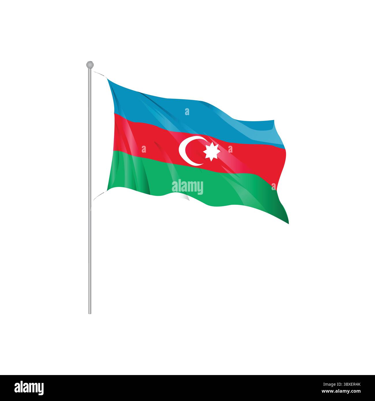 Azerbaigian bandiera ondulata disegno a mano Vol 01 Illustrazione Vettoriale