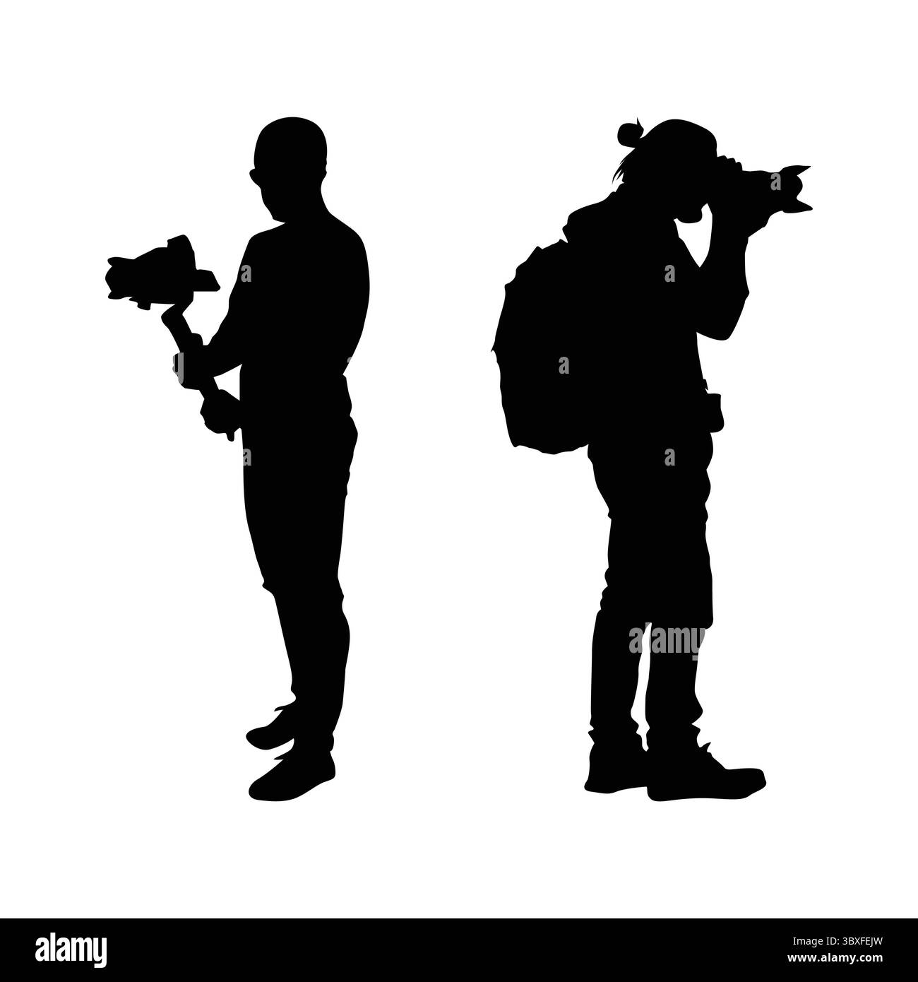 Silhouette cameraman - silhouette cameraman in Action Illustration Vol 03 Illustrazione Vettoriale