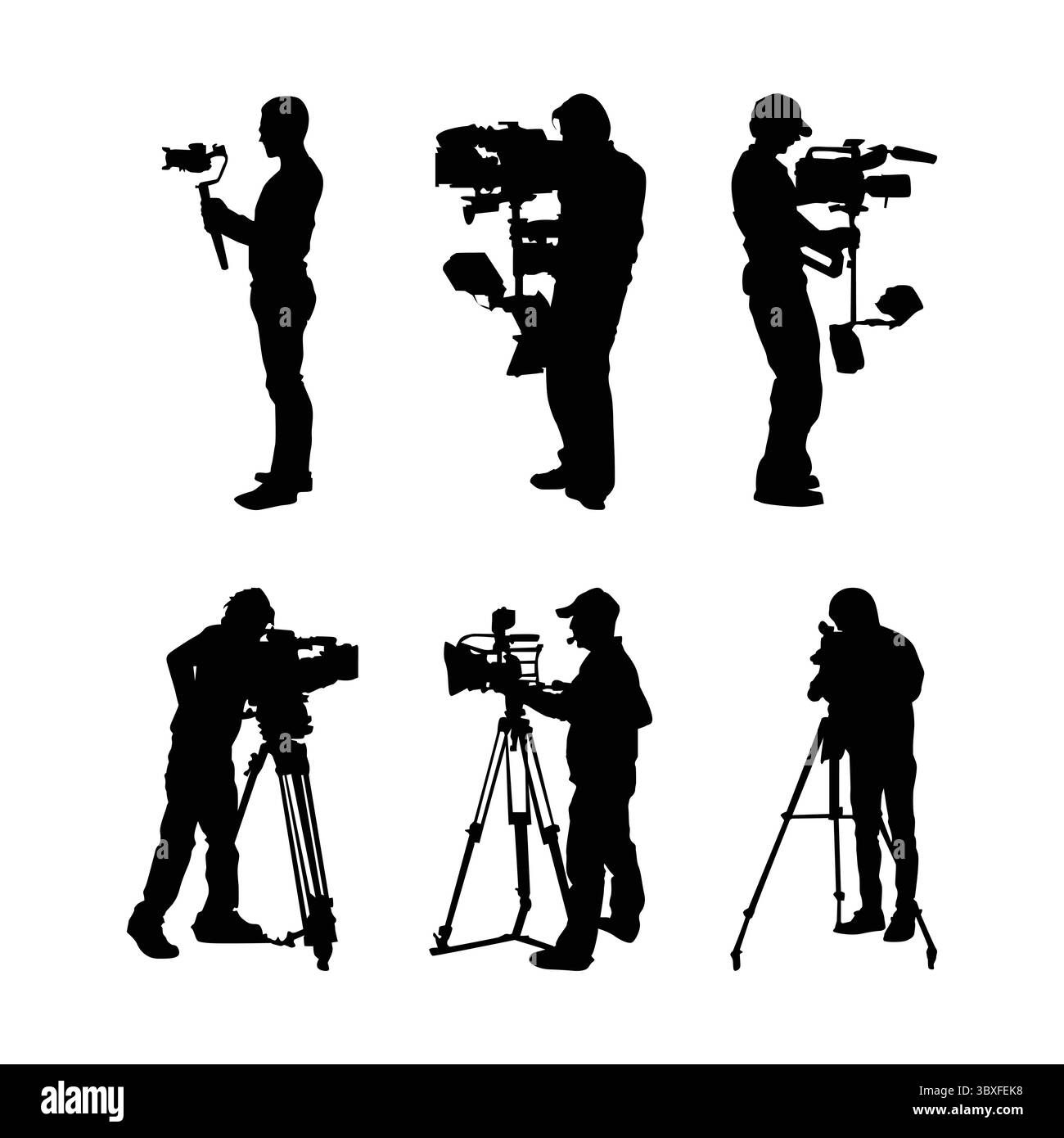 Silhouette cameraman - silhouette cameraman in Action Illustration Vol 01 Illustrazione Vettoriale