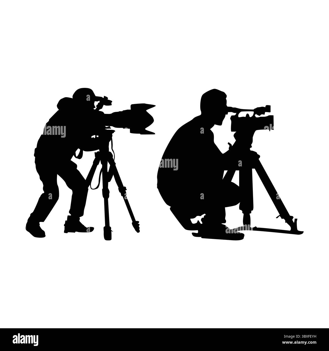 Silhouette cameraman - silhouette cameraman in Action Illustration Vol 04 Illustrazione Vettoriale