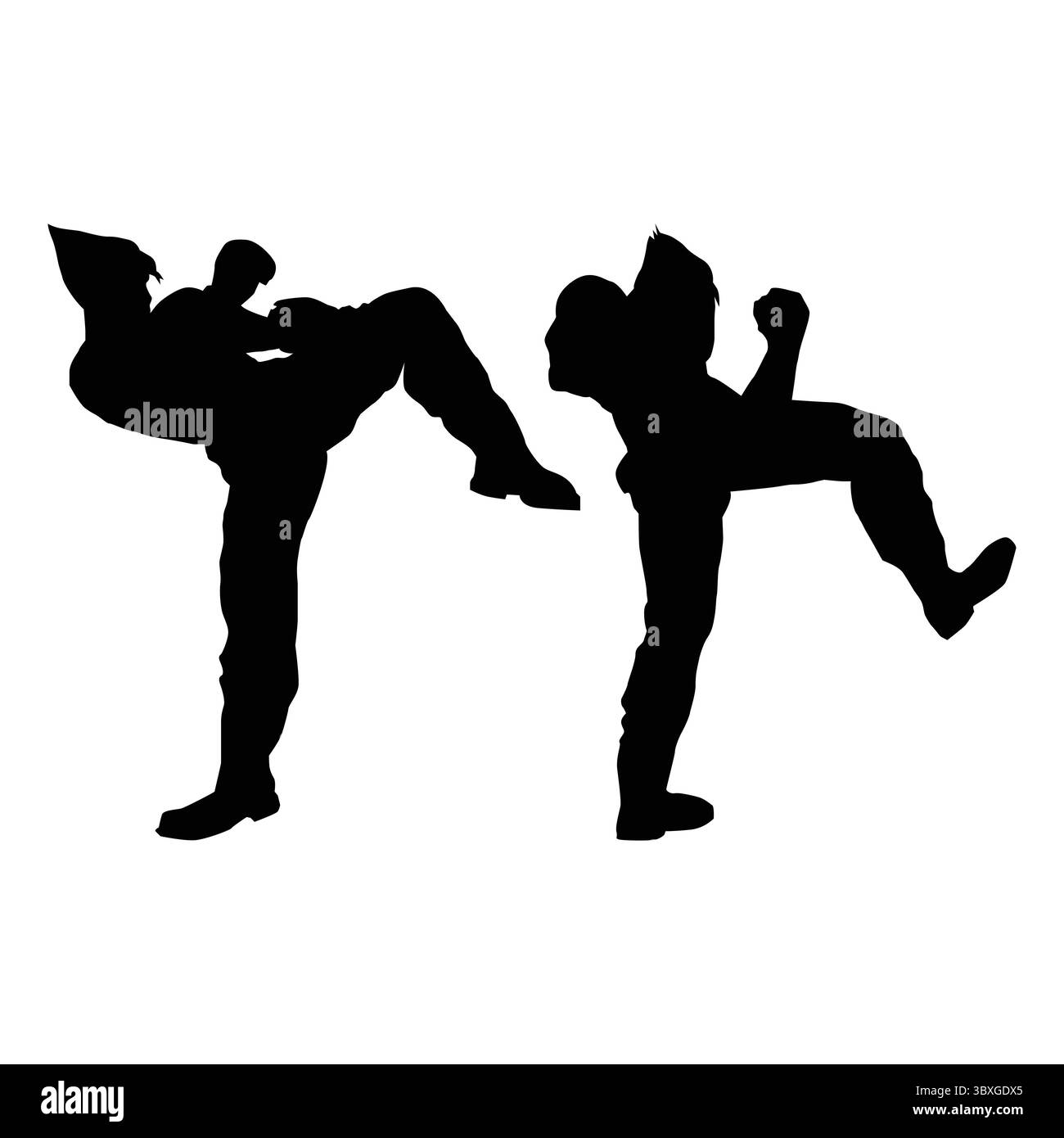 Fighter judo karate giocatore silhouette forme disegno Vol 04 Illustrazione Vettoriale