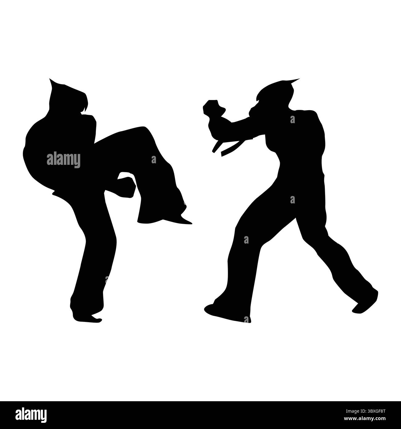 Fighter judo karate giocatore silhouette forme disegno Vol 08 Illustrazione Vettoriale
