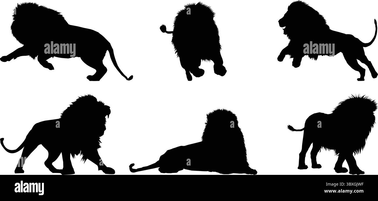 Illustrazione della silhouette nera con design piatto Illustrazione Vettoriale