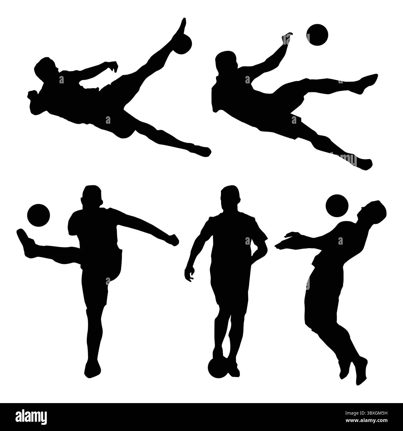 Silhouette giocatore di calcio forma Vol 5 Illustrazione Vettoriale