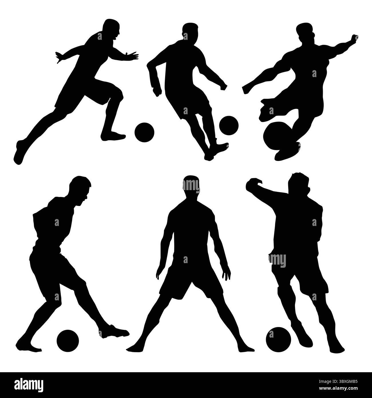 Silhouette giocatore di calcio forma Vol 3 Illustrazione Vettoriale