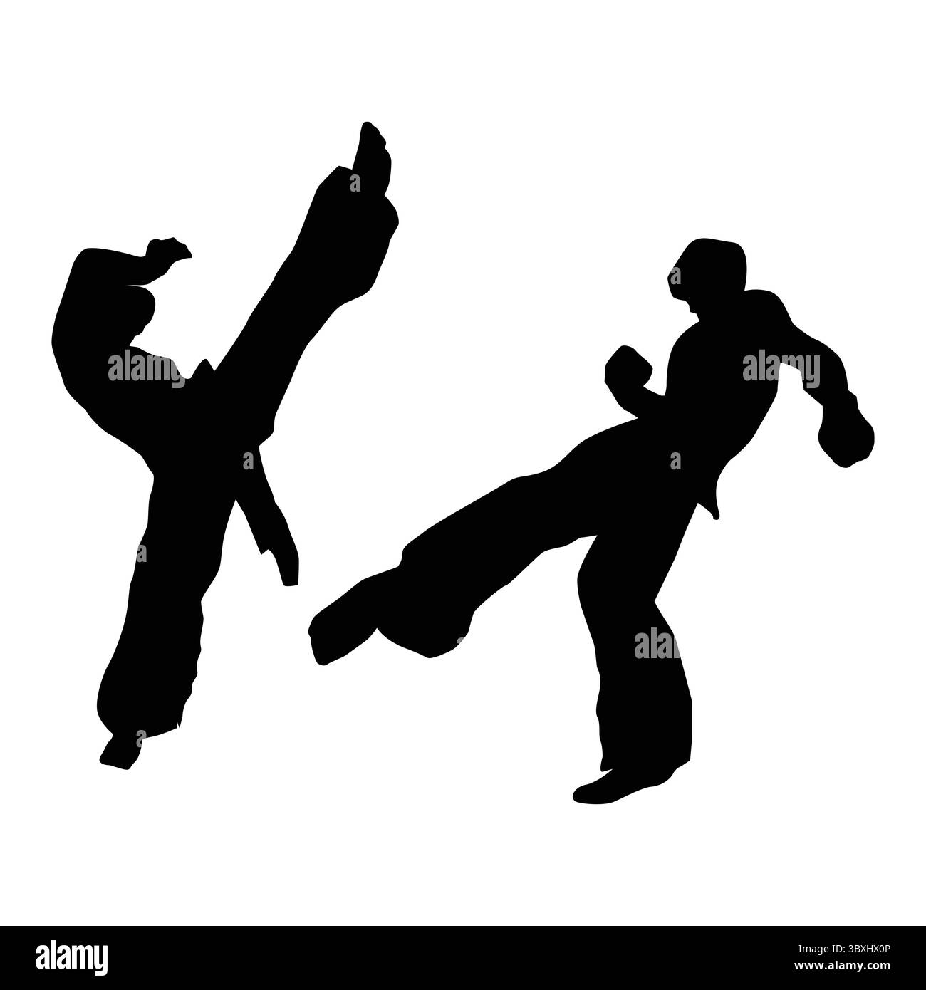 Judo karate lottatore di gioco silhouette figure disegno Vol 01 Illustrazione Vettoriale