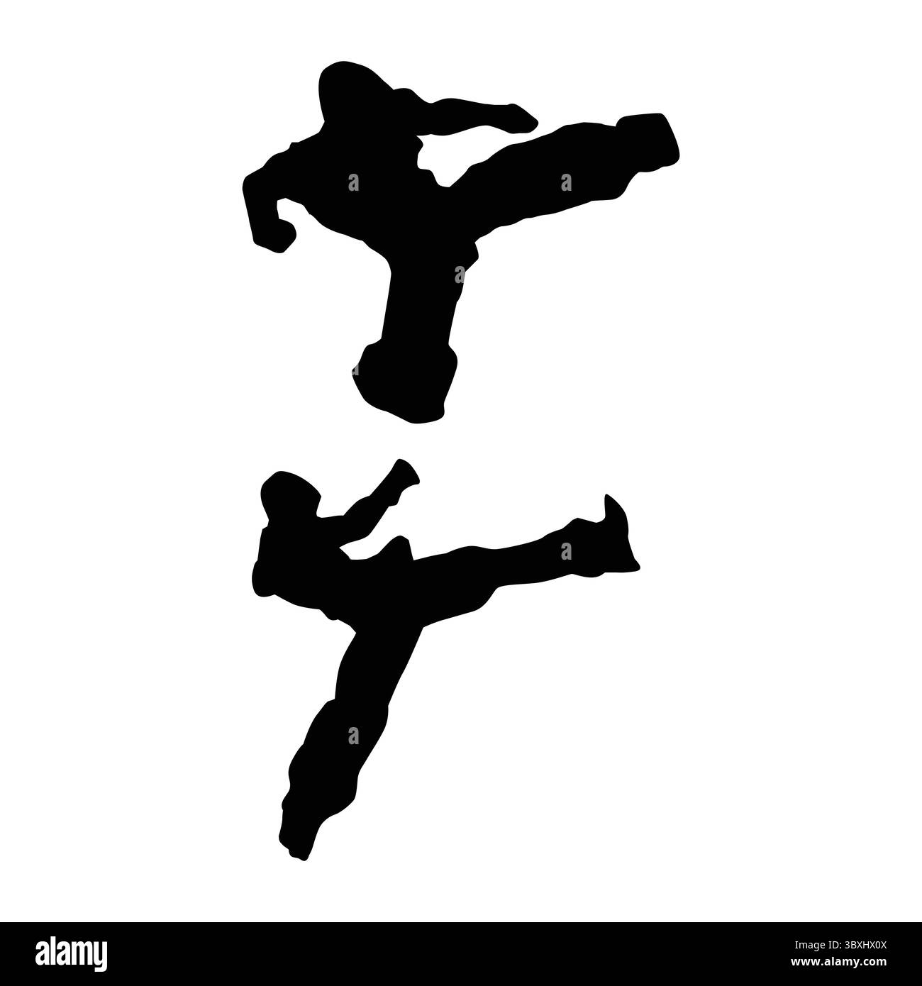 Judo karate fighter game player silhouette figure disegno Vol 02 Illustrazione Vettoriale