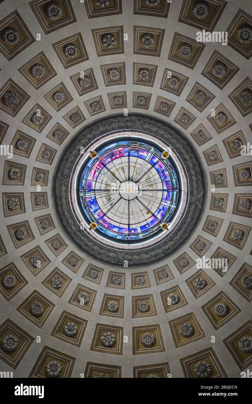 Setails della cupola del Pantheon di Roma Italia Foto Stock
