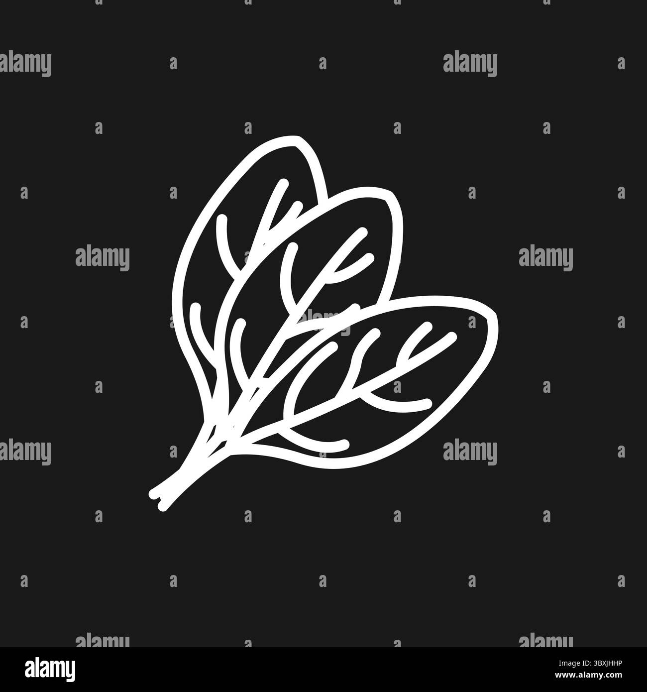 Icona della foglia di spinaci freschi per insalate sane, superfood verdi e diete vegetariane Illustrazione Vettoriale