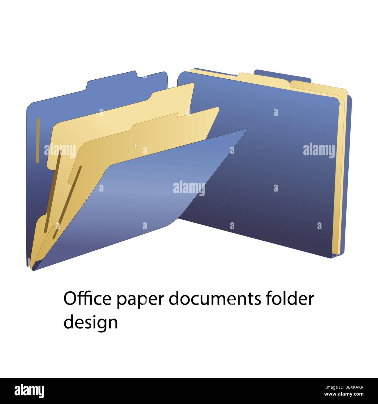 Progetto cartella documenti cartacei Office A. Illustrazione Vettoriale