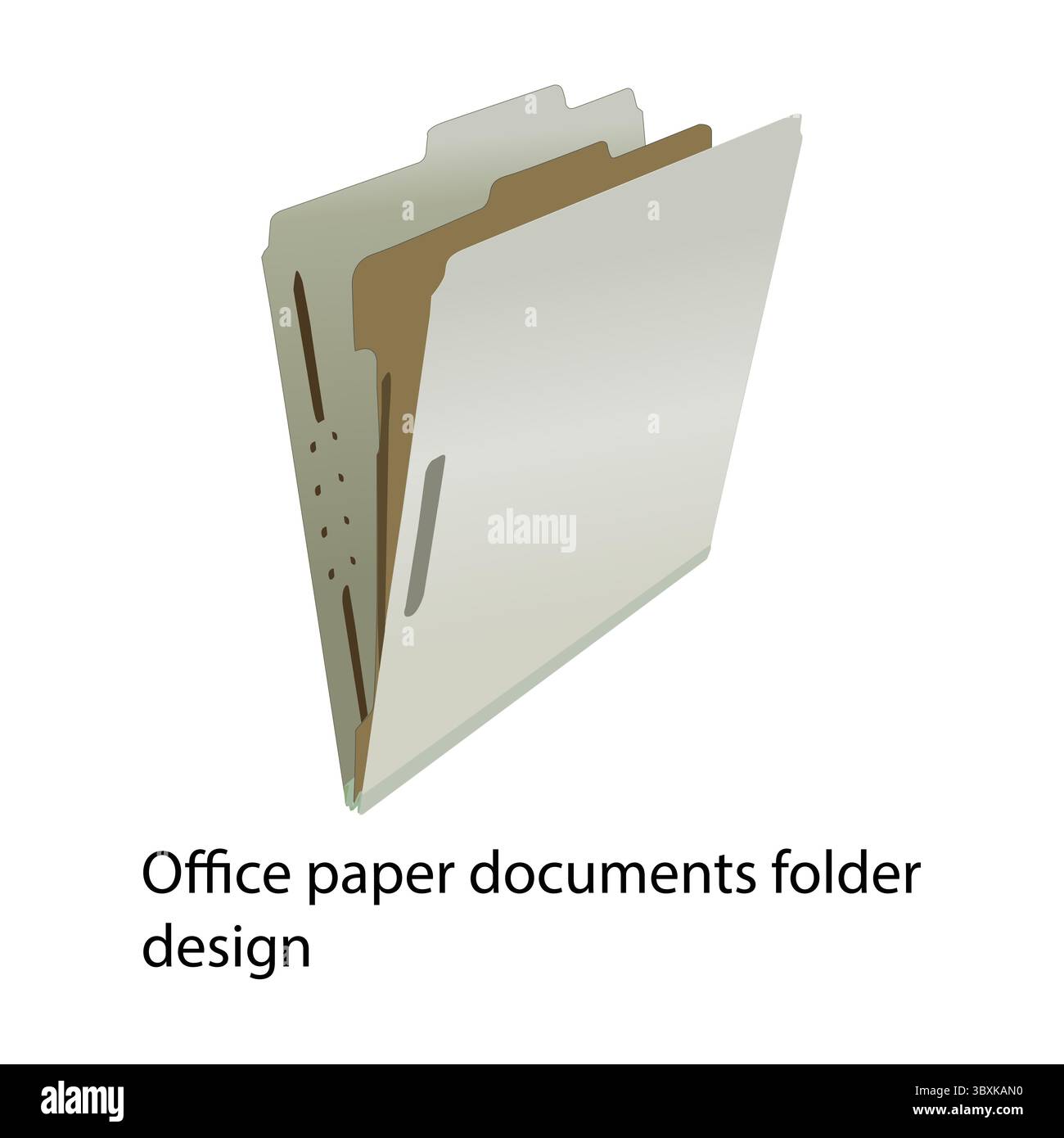 Progettazione di cartelle di documenti cartacei per ufficio c Illustrazione Vettoriale