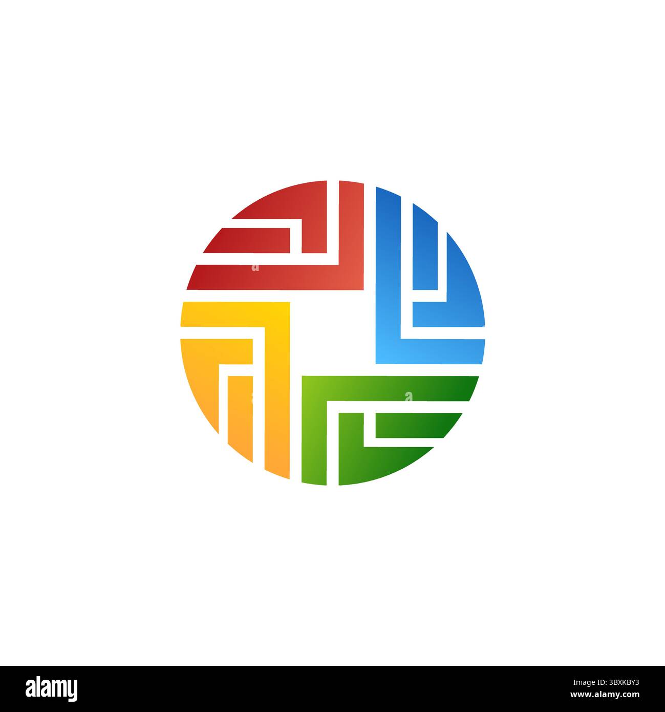 logo circle abstract elements, tecnologia geometrica astratta simbolo commerciale moderno design vettoriale Illustrazione Vettoriale