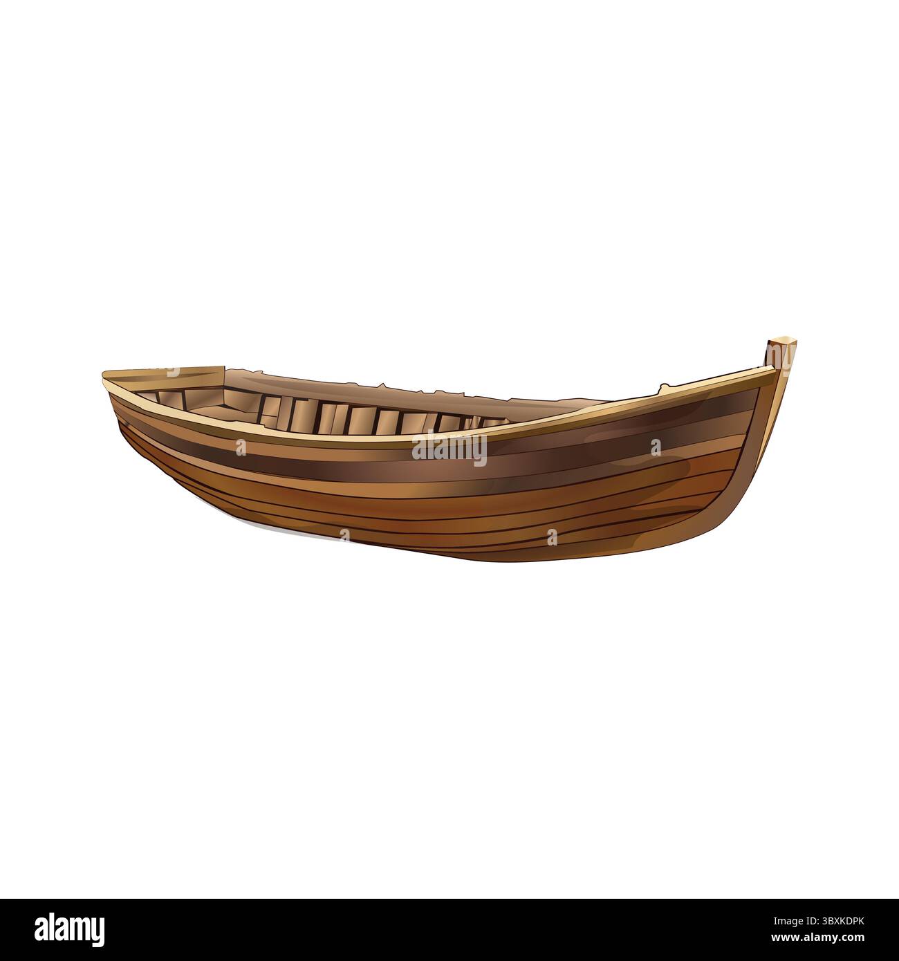 Vecchi vettori di barche in legno e illustrazioni, disegno Vol 04 Illustrazione Vettoriale