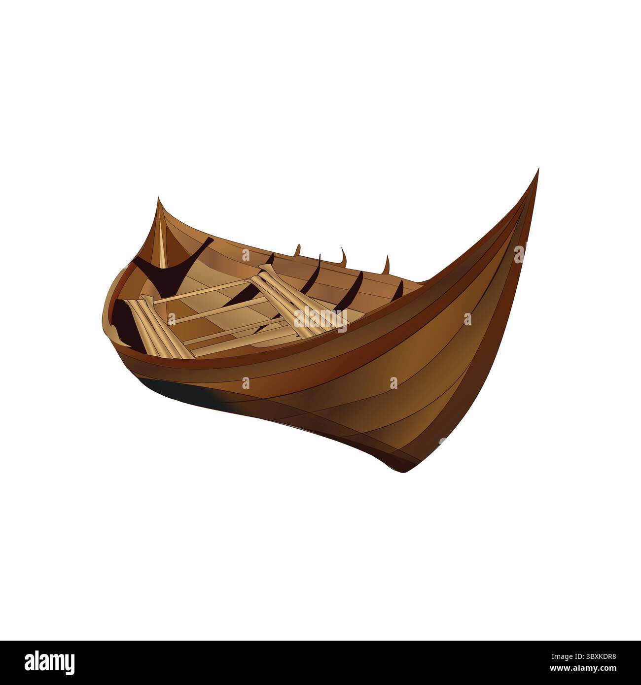 Vecchi vettori di barche in legno e illustrazioni, disegno Vol 02 Illustrazione Vettoriale