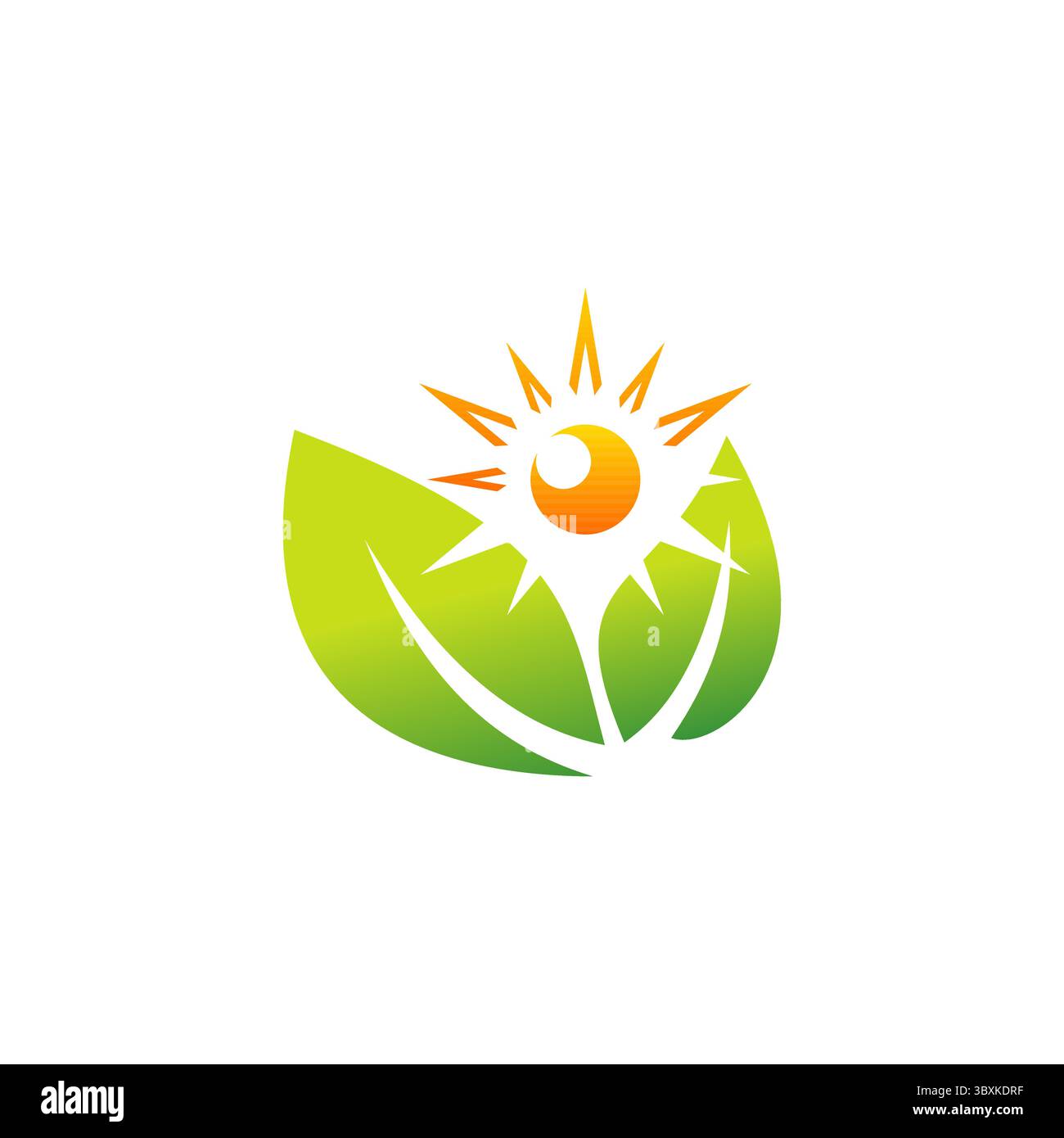 pianta, natura, persone, benessere, logo, salute, sole, botanica, ecologia delle foglie simbolo di luce solare disegno vettore icona Illustrazione Vettoriale