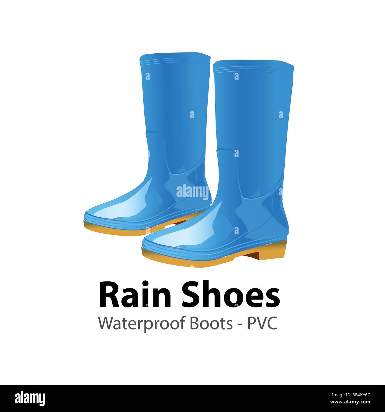 Scarpe da pioggia stivali impermeabili illustrazione in PVC Illustrazione Vettoriale