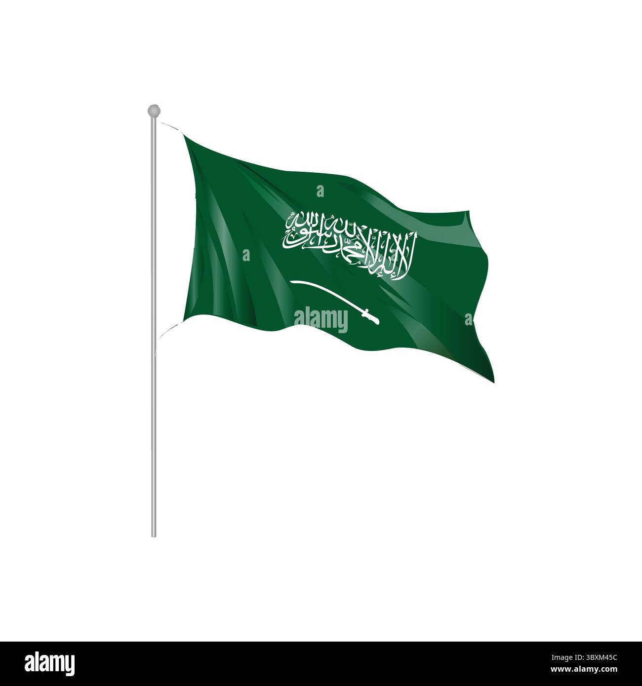 Saudia Arabia bandiera ondulata, Saudia Arabia mappa illustrazione Vol 01 Illustrazione Vettoriale