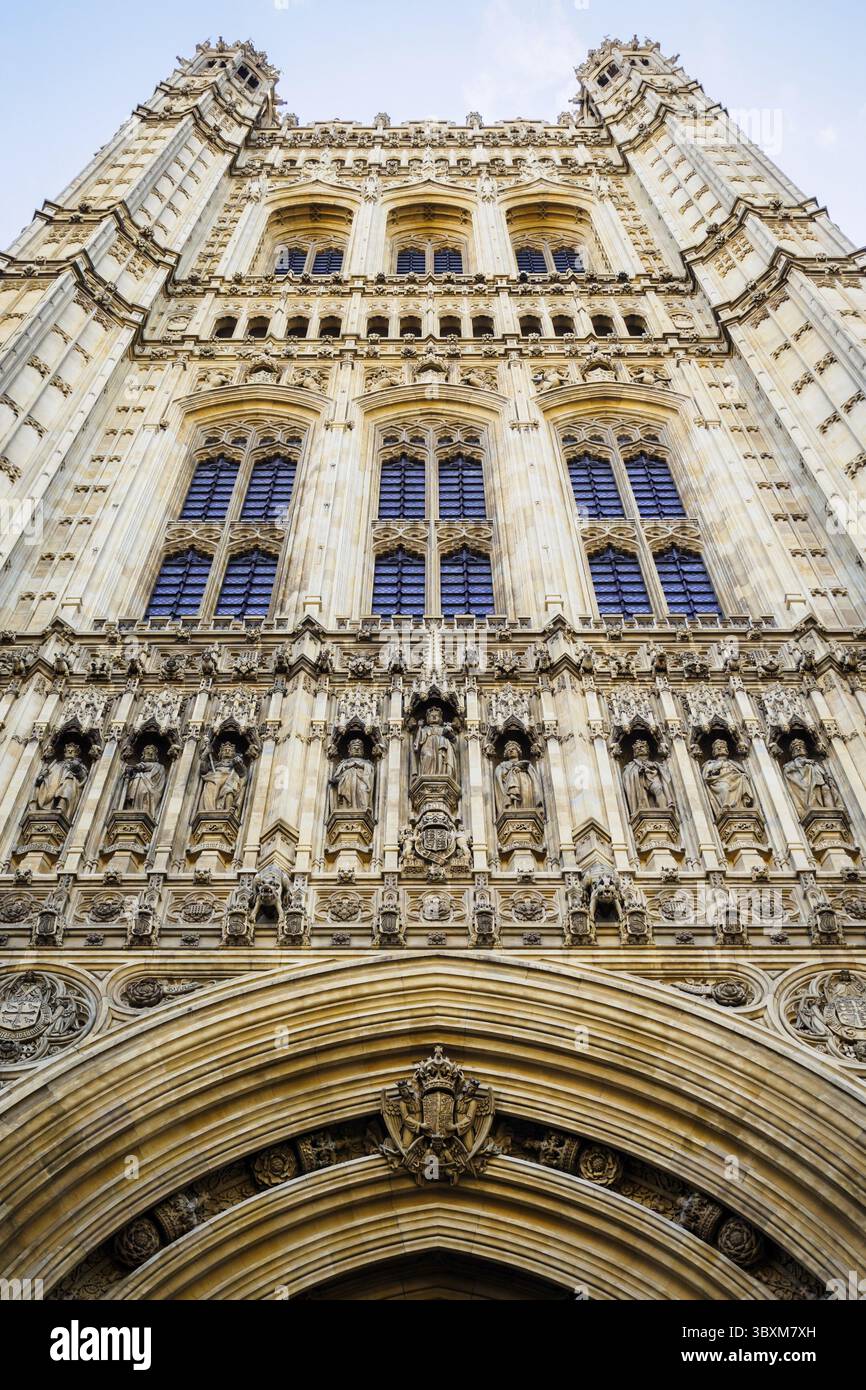 La facciata della Westminster Hall di Londra Foto Stock