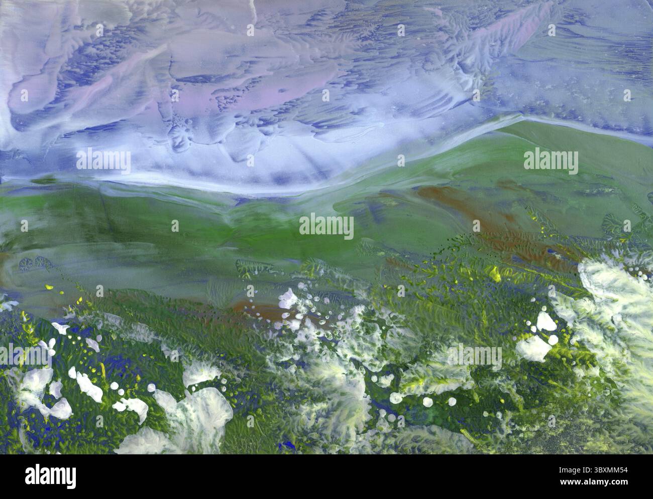 Paesaggio di montagna, pittura astratta, per sfondi o trame Foto Stock