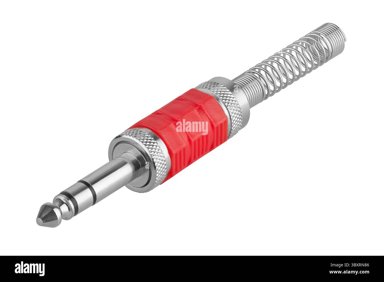 Jack audio isolato su sfondo bianco Foto Stock