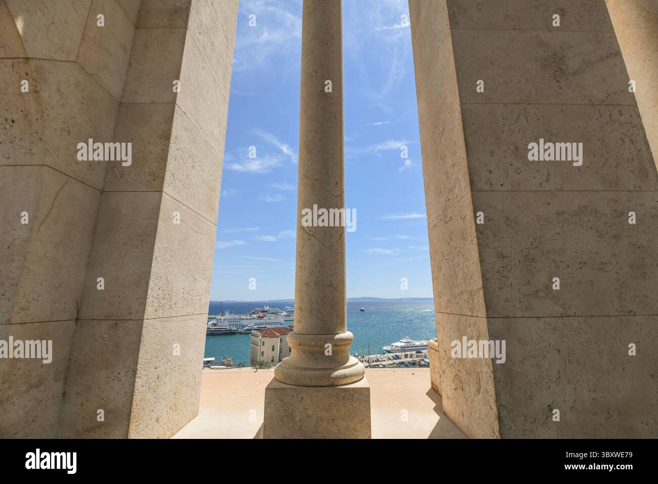 Vista panoramica di Spalato dal Campanile del Palazzo di Diocleziano, Croazia Foto Stock