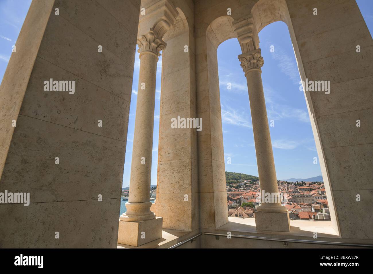 Vista panoramica di Spalato dal Campanile del Palazzo di Diocleziano, Croazia Foto Stock