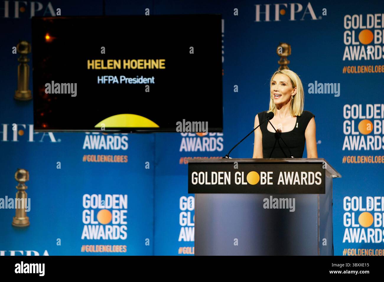 13 dicembre 2021, Beverly Hills, CA, Stati Uniti: Beverly Hills, CA - DEC 13: Helen Hoehne annuncia le "79th Annual Golden Globe Awards Nominations" presso il Beverly Hilton Hotel il 13 dicembre 2021 a Beverly Hills, CA. crediti: Craig Hattori/imageSPACE (Credit Image: © imageSPACE via ZUMA Press Wire) Foto Stock