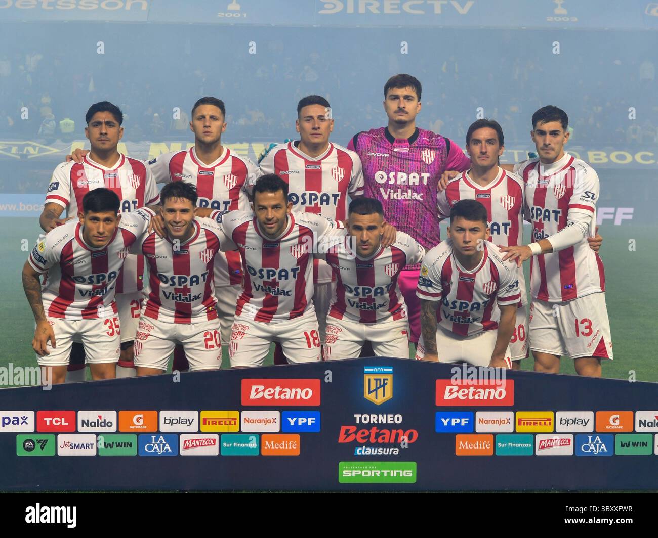 Buenos Aires, Argentina. 18 luglio 2025. Union de Sante Fe Team nella partita tra il Boca Juniors e l'Union de Santa Fe per la Liga Profesional de Futbol Argentino Afa. Stadio la Bombonera. Crediti: Facundo Morales / Alamy Live News Foto Stock