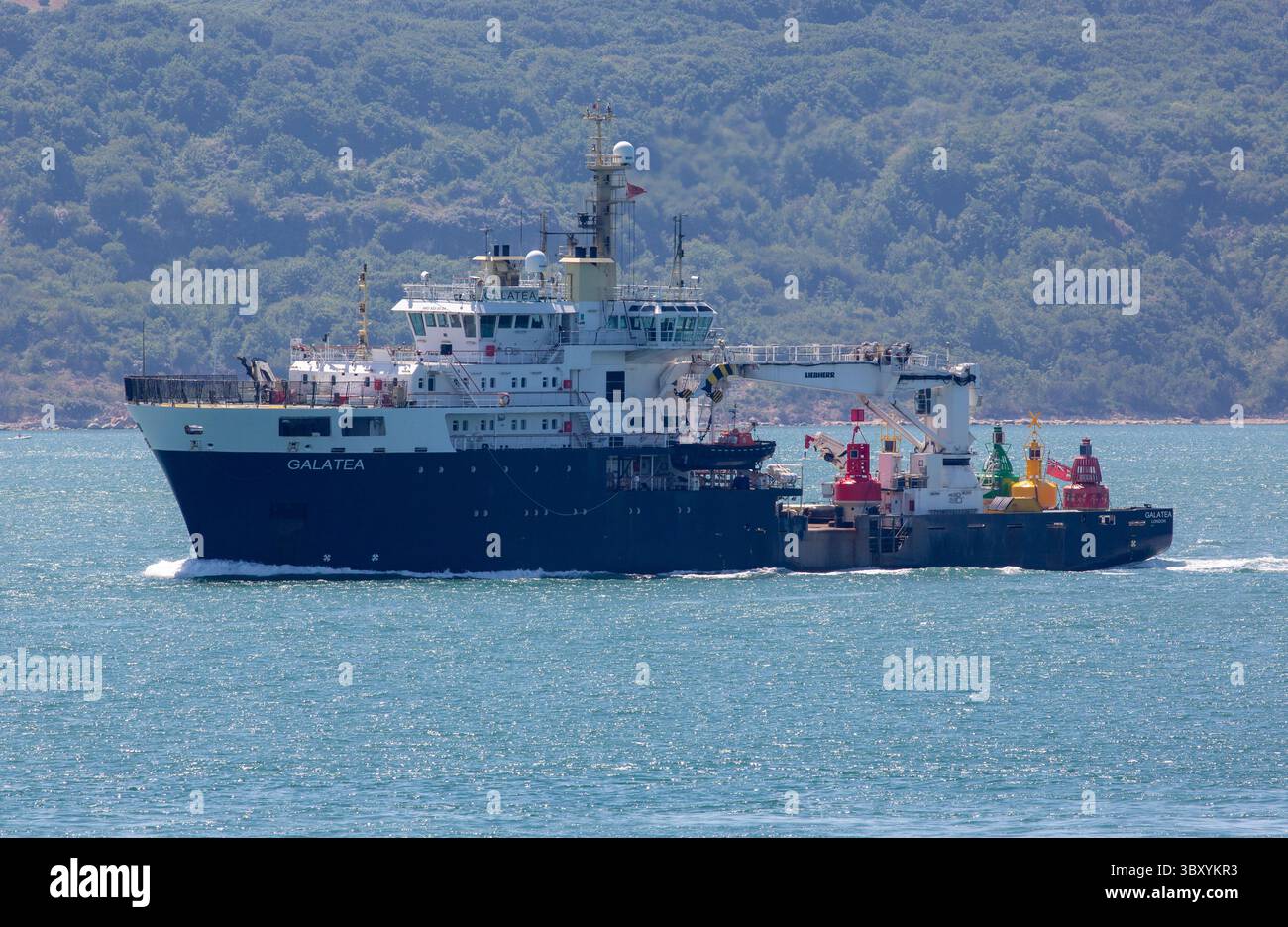 Trinity House Vessel THV Galatea. Tender del faro nel Solent Foto Stock