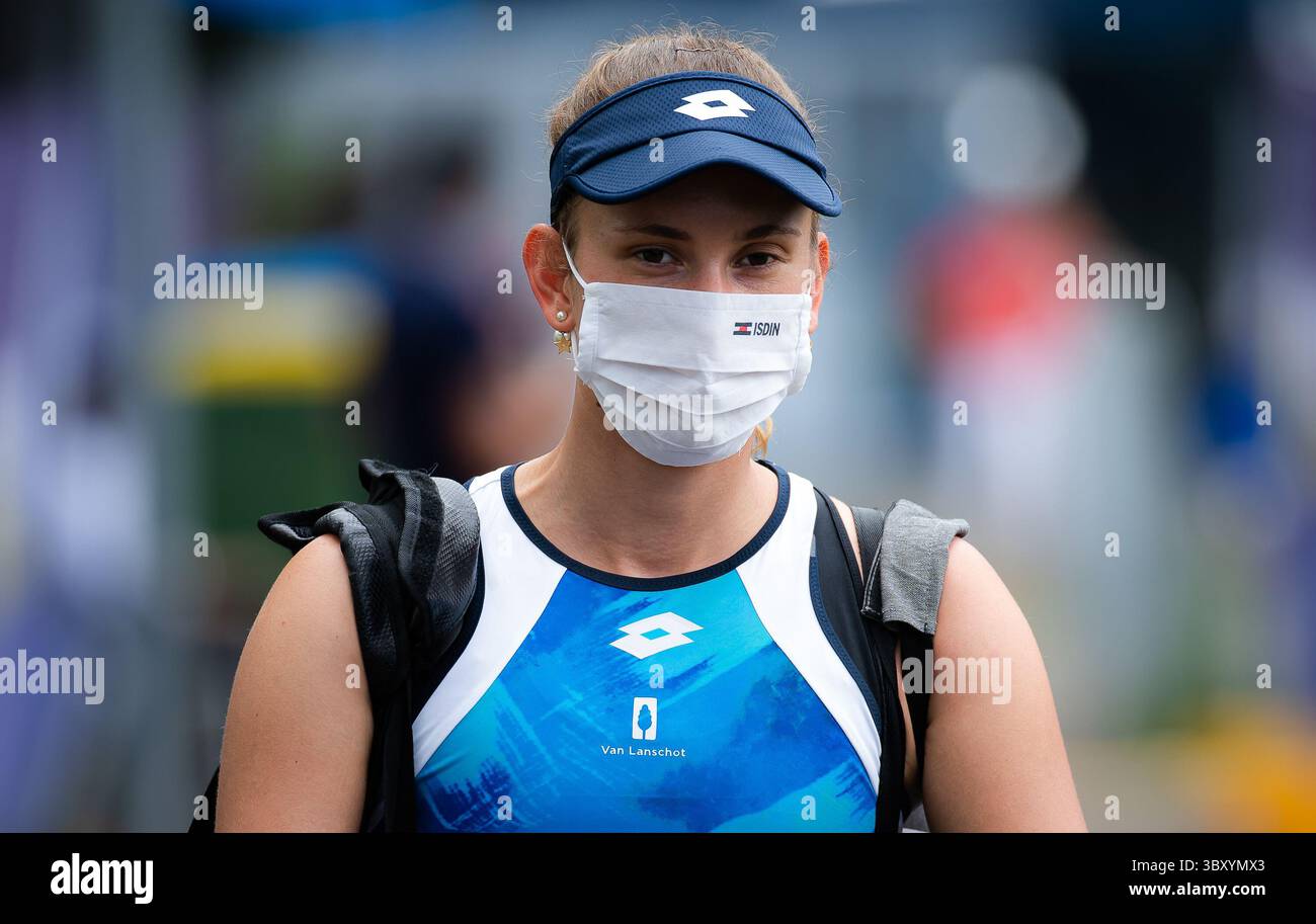 12 gennaio 2022, SYDNEY, AUSTRALIA: Il Belgio Elise Mertens in azione durante il secondo round del torneo di tennis Sydney Tennis Classic WTA 500 2022 contro la Russia Daria Kasatkina (Credit Image: © Rob Prange/AFP7 via ZUMA Press Wire) Foto Stock