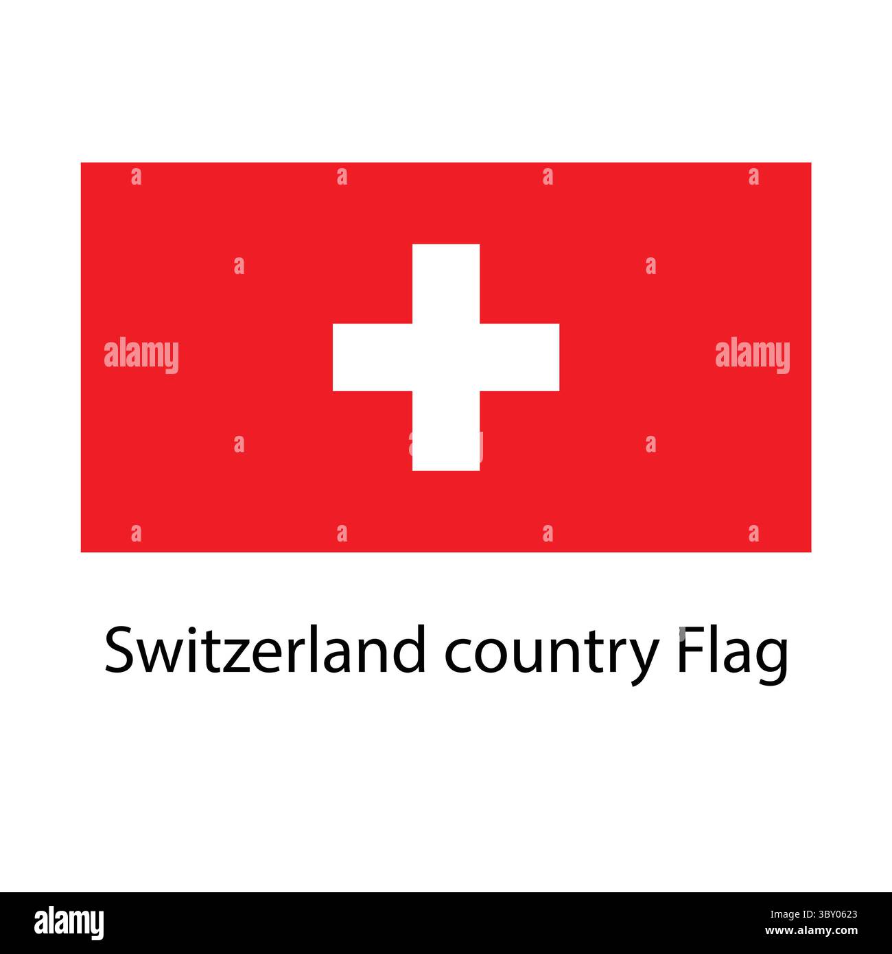 Bandiera Svizzera disegno a mano disegno vettoriale Illustrazione Vettoriale