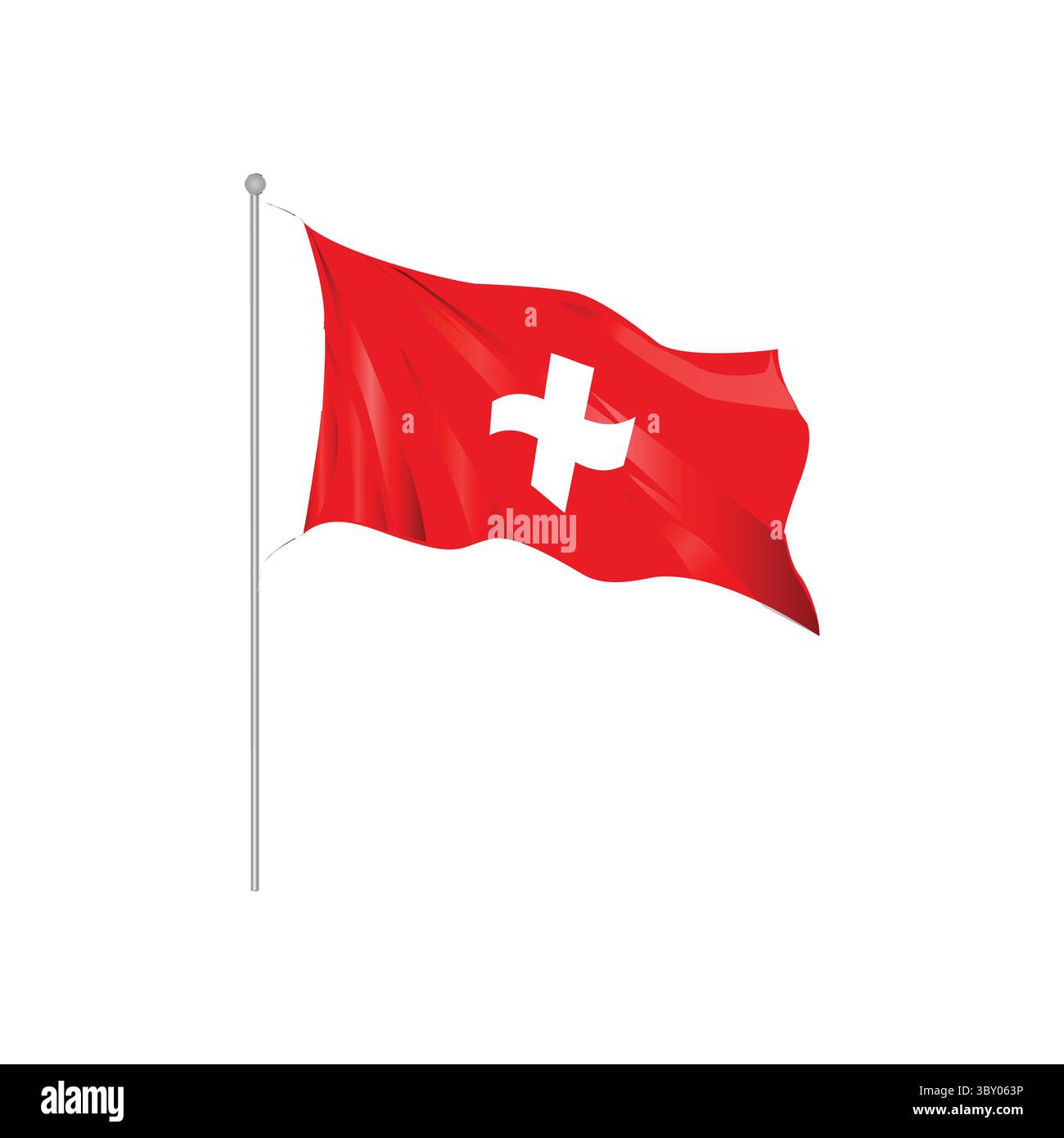 Svizzera bandiera ondulata illustrazione disegno a mano Vol 01 Illustrazione Vettoriale